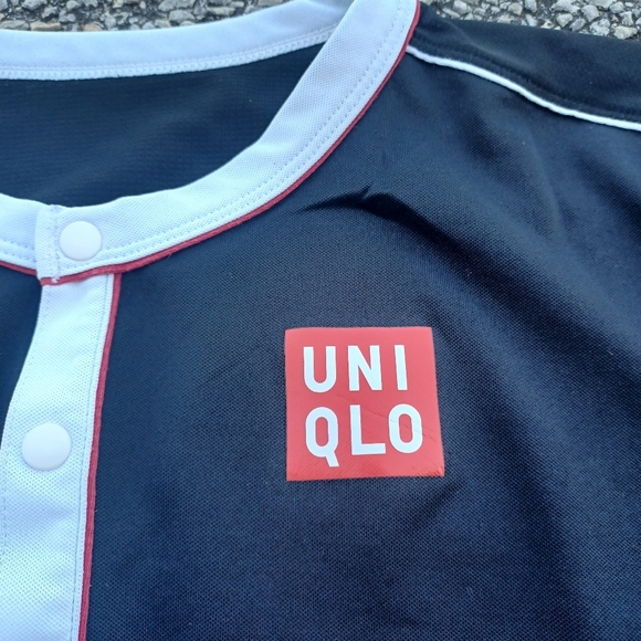Uniqlo Roger Federer RF 2019 US Open NYC Henley Tennis Polo Shirt DRY-EX - Picture 7 of 8